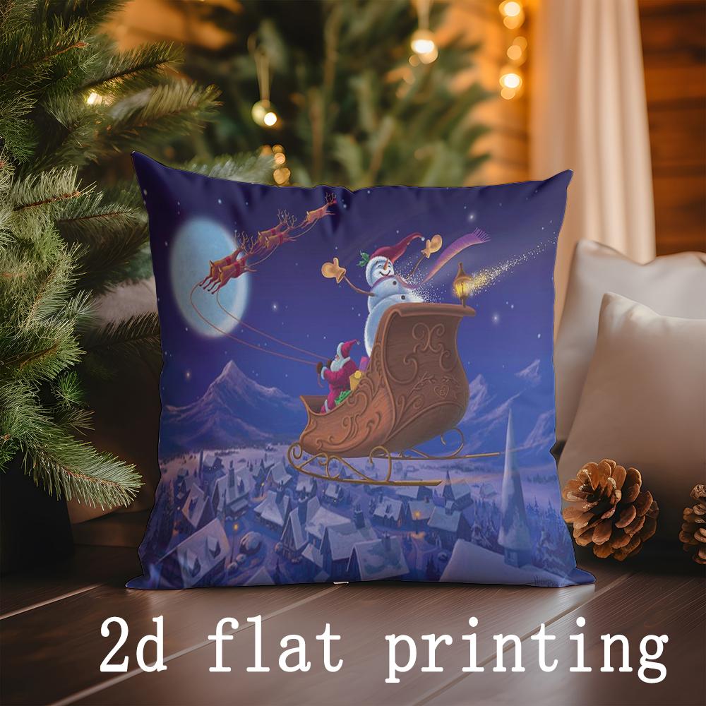 

Домашний Декор Рождественский Уютная Гостиная Подушка Подходит Для Дивана Спальни Автомобиля Наволочка Подушка Прямоугольная Подушка для Спины 16x16Inch