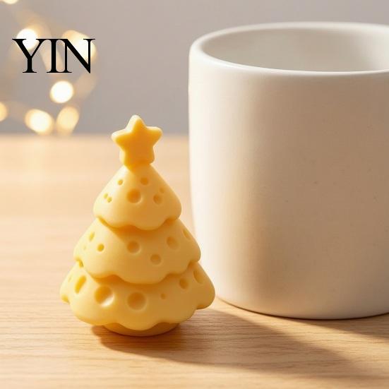 3D Printed Holiday Decor Cheese Christmas Tree Ornament, Creative Figurine with Small Gift for Her Star Topper, Cute Xmas Desktop Ornaments