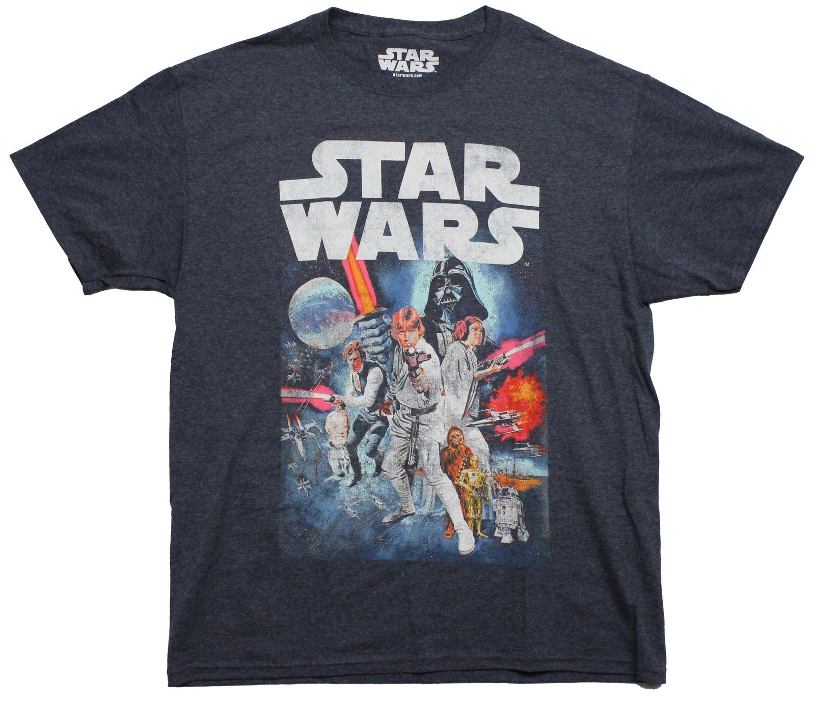 Star Wars New Adult T-Shirt - Distressed New Hope Classic Color Poster S