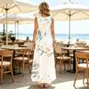 Figure-Flattering Sleeveless Maxi Dress,Floral Print,Lightweight Loose Fit,Flowy Skirt,Casual Summer Daily Wear for Women