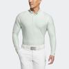 Adidas Golf Soft Comfortable Logo Long Sleeve Polo Shirt Men Tops Linen-Green HG1766