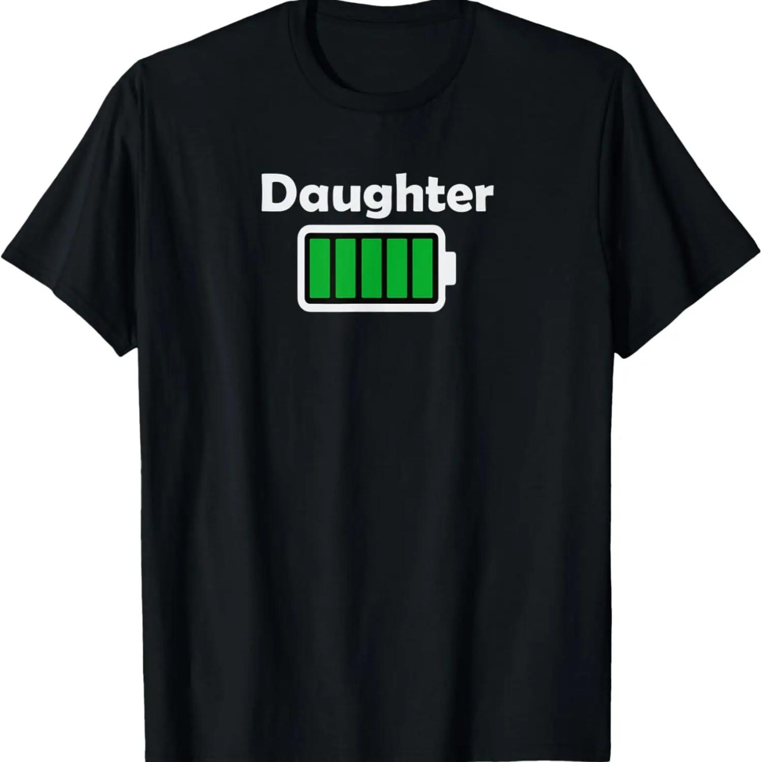 

Daughter Fully Charged Battery Tee - Dad and Sons Geek Tee T-Shirt S