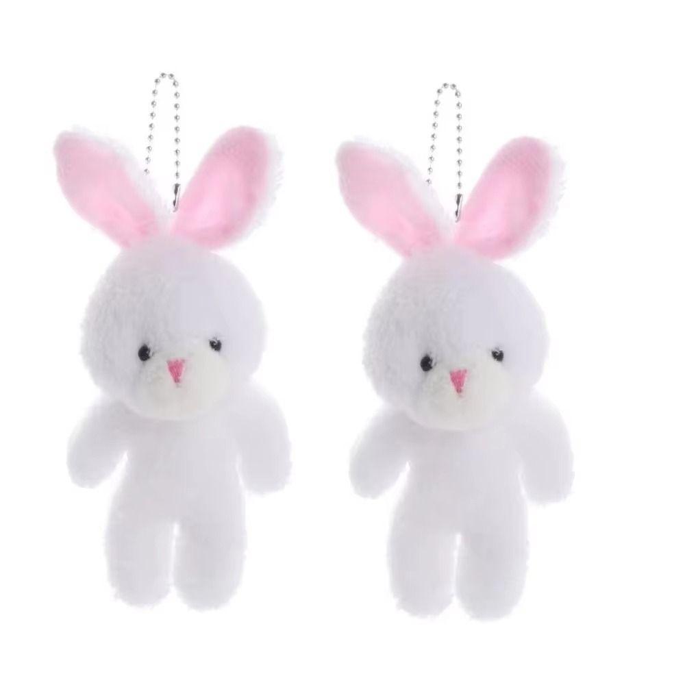 10Pcs Stuffed Little Rabbit Plush Toy Keyring Easter Party Bunny Plush Dolls  Holiday Gift