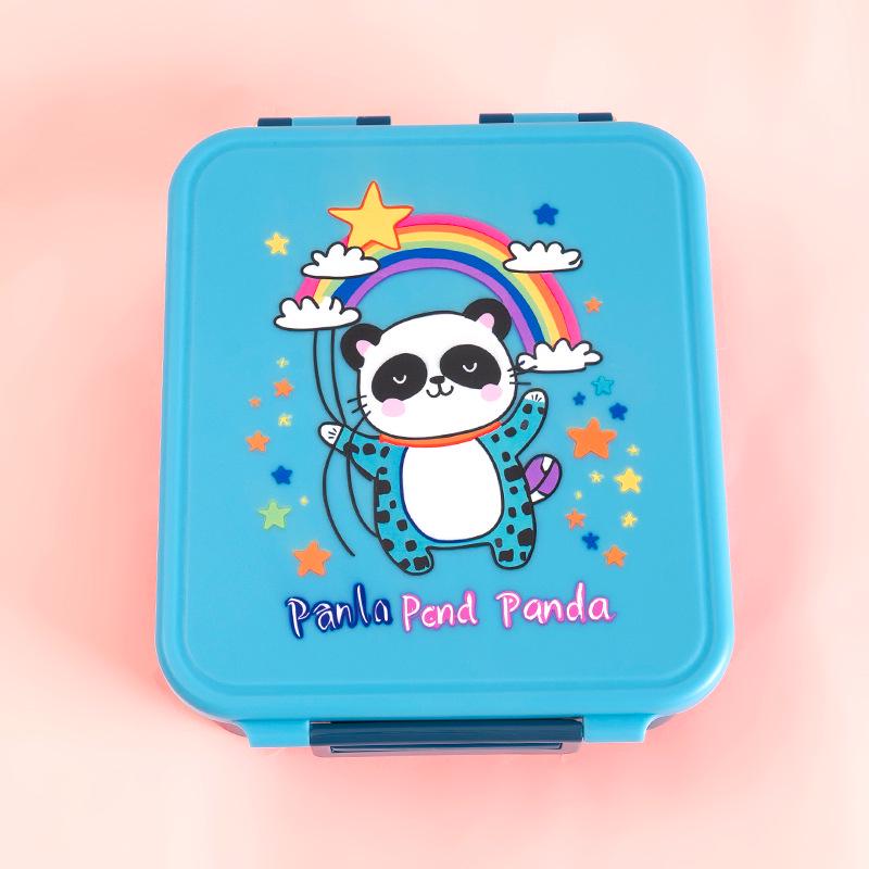

New Kids Lunch Box Set: Square Bento with Soup Cup, Fork, and Spoon - Food Grade Material