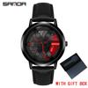 Regarder SANDA Mens Watch Rim Hub Watch Wheel Wristwatch Clock Sport Car Creative 360° Spinning Men Wrist Watch Reloj de hombre