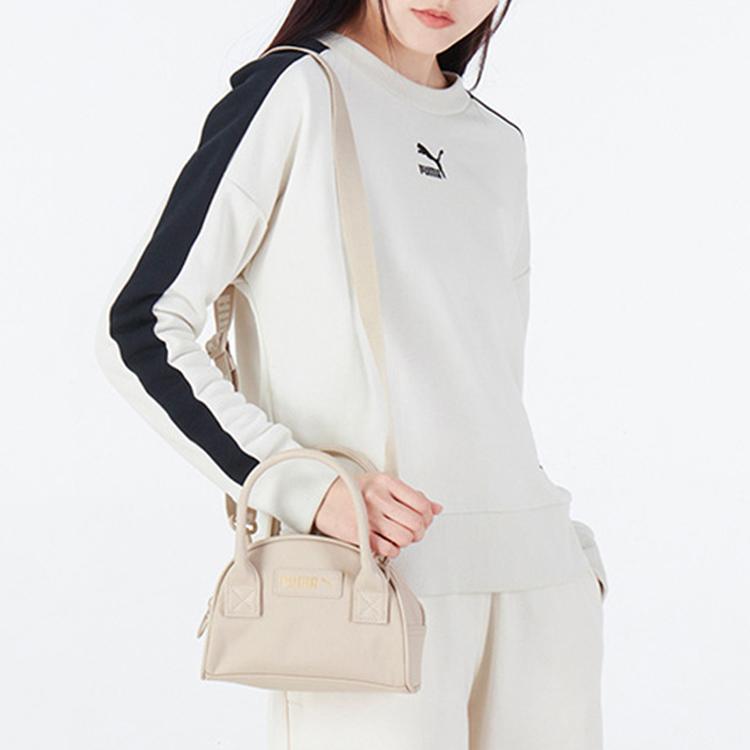 Puma Front Metal Logo Print Splicing Element Full Print Shoulder Strap Fabric And Synthetic Leather Tote Shoulder Crossbody Bag Women bags 078742-02