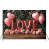 Mocsicka Valentine's Day Backgrounds For Photographs Red Heart Love Rose Wall Lover Wedding Backdrop Shooting Decorations Studio