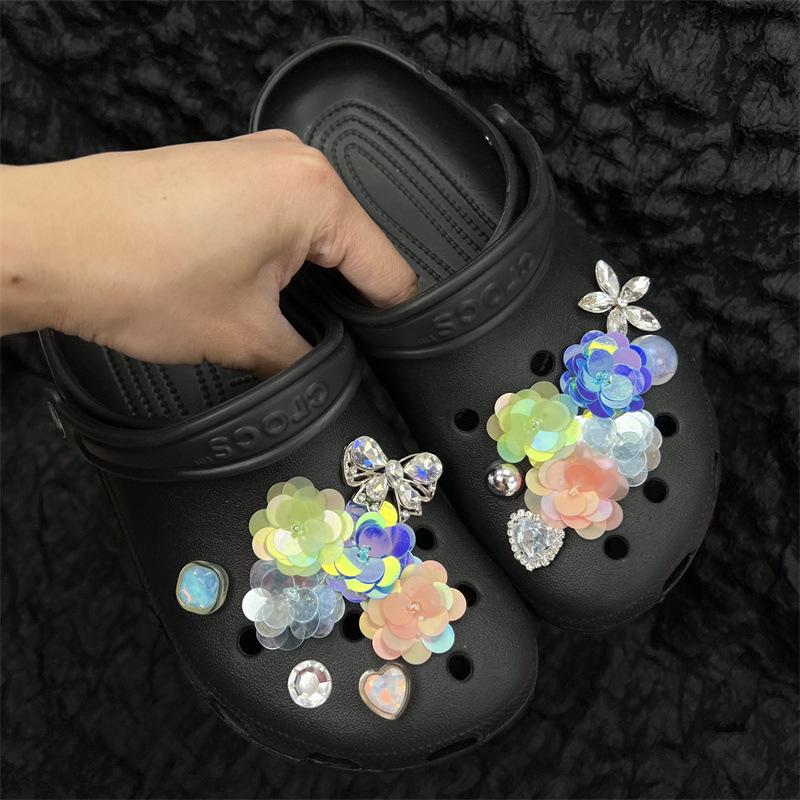 New Products, Glitter Rhinestones, Flower Shoe Buckles, Shoe Flowers, Decorative Accessories, DIY Accessories, Hole Shoe Adaptation, New Hole Shoe