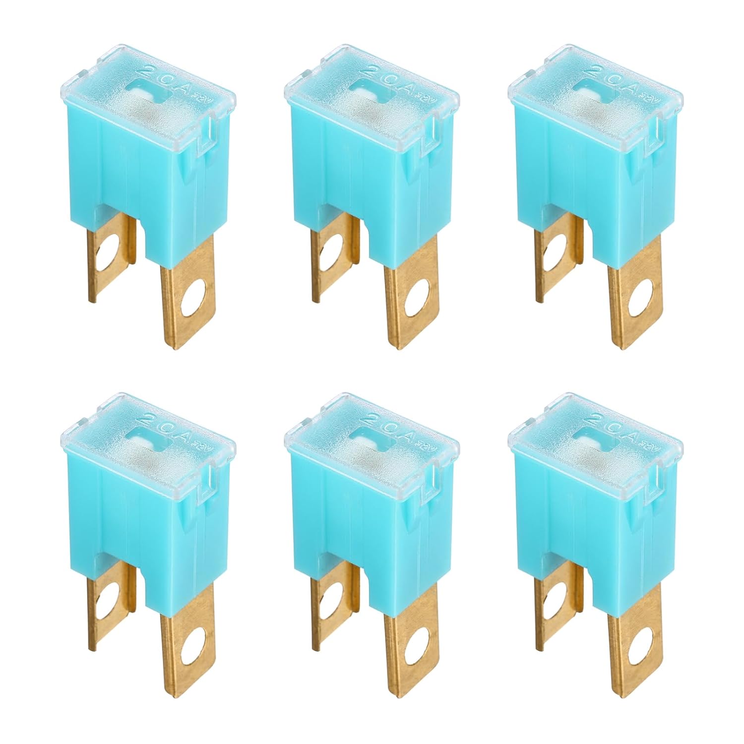 

MECCANIXITY 6pcs Cartridge Fuse, 32VDC 20A Male Terminal Automotive Assortment J Case Fuse for Car, Truck, RV, Boats, Sky Blue 20A