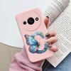 Handyhülle für Xiaomi Redmi A3 4G A3x Rosa Buchstabe Blume Schmetterling Stoßfest Weiches Silikon Cover Kameraschutz TPU Fundas