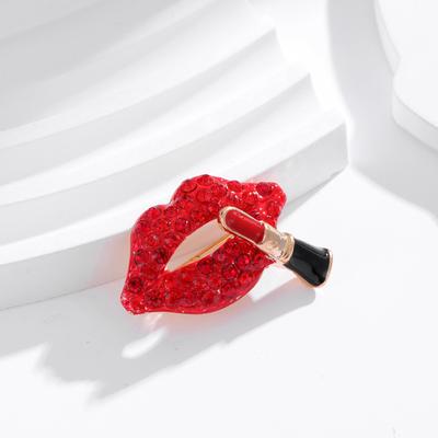 Sexy Lipstick Red Lips  Brooches For Women Clothing Coat Accessories Gifts