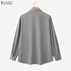 ZANZEA Women Classic Casual Turn Down Collar Long Sleeve Blouse