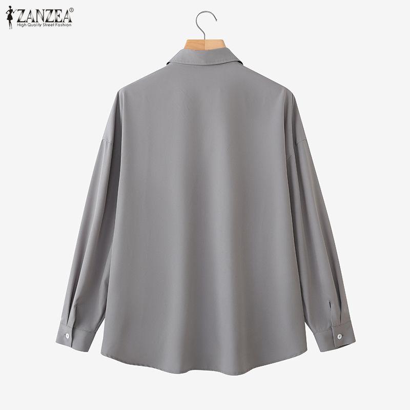 ZANZEA Women Classic Casual Turn Down Collar Long Sleeve Blouse