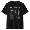 Artemis II Weltraummission 2026 Raketenstart Zurück zum Mond T-Shirt Sommer Freizeit T-Shirts Herren Baumwolle T-Shirts Kurzarm Tops