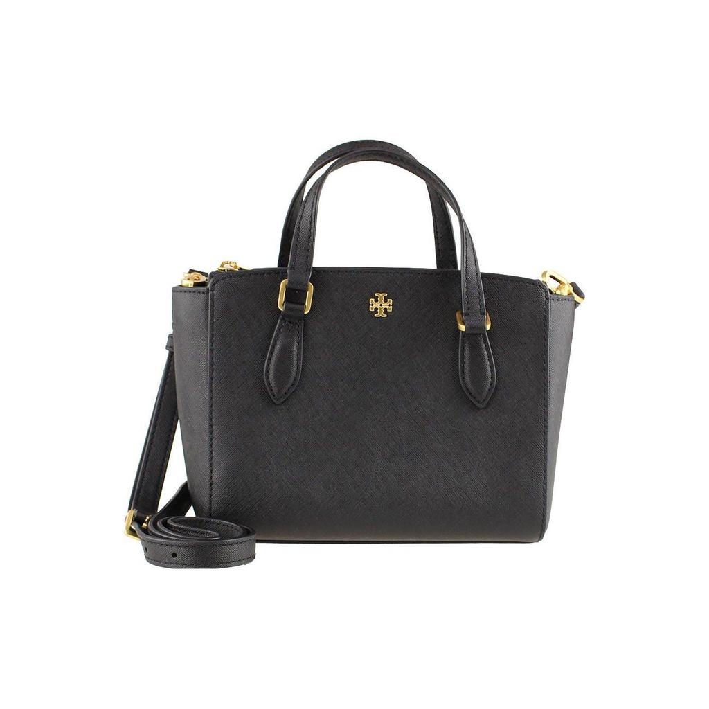 Tory Burch Emerson Minimalist Leather Tote Bag Women Tote Bags Black 138366-001
