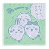 Women's Kids 3-Layer Gauze Handkerchief Nakayoshi (Chiikawa, Hachiware, Usagi) Green, 34cm X 34cm