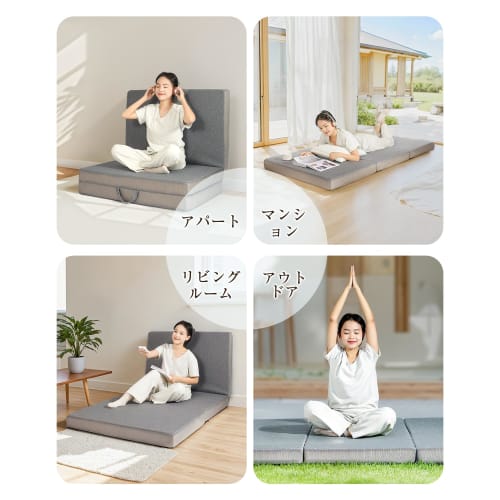 Tillmulya High-Resilience Firm 190N 36D Density Folding Mattress, Single Size, 10cm Thick, Tri-Fold Mattress, High-Resilience Mattress, Foldable, Body