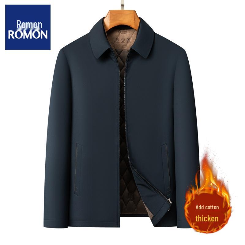 

Romon Чоловіче демісезонне бавовняне пальто: Осінньо-зимовий повсякденний діловий піджак з відкладним коміром. M 170/100—120 kg