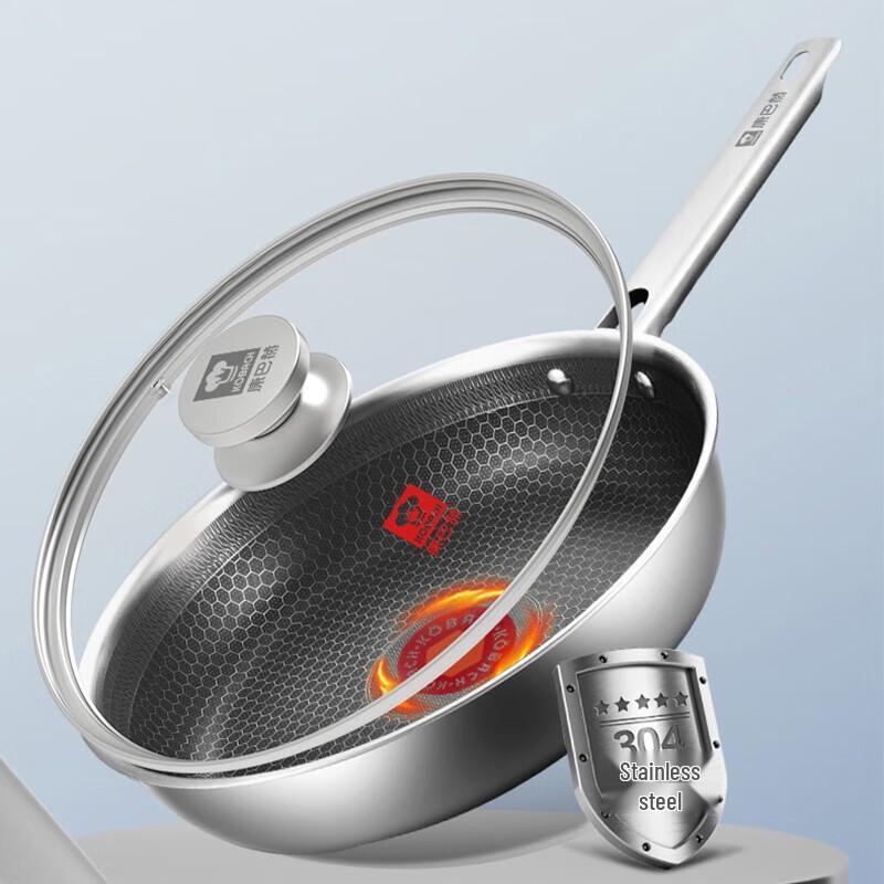 KOBACH Red-Dot Temperature Sensing Honeycomb Frying Pan
