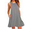 European Summer Sleeveless Pocket Vest - Solid Color Women's Dress