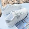 Women'S Casual Sneakers - Breathable Fabric Lace-Up Shoes with PVC Sole, White Low-Top Design, All-Season Comfort for Casual Attire