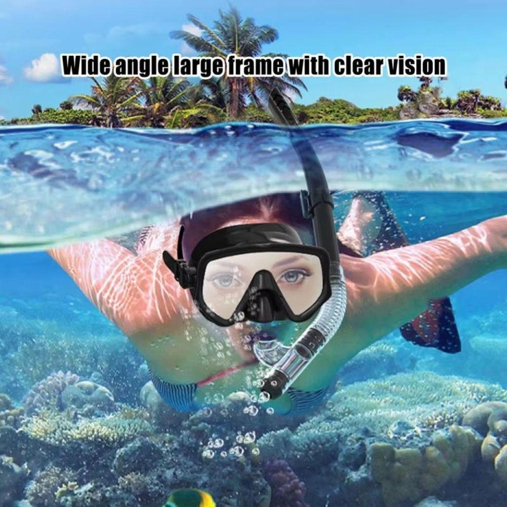 Waterproof Diving Snorkeling Mask Anti Fog Dry Snorkel Set Underwater Snorkeling Mask Adult
