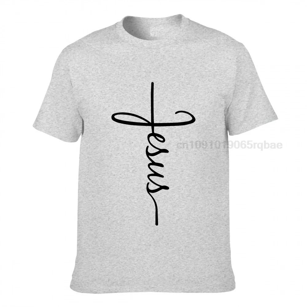 Jesus Christ On The Cross God T Shirt Unisex Pure Cotton Leisure Tshirt Oneck Christian Tee Tops Summer Streetwear Merch