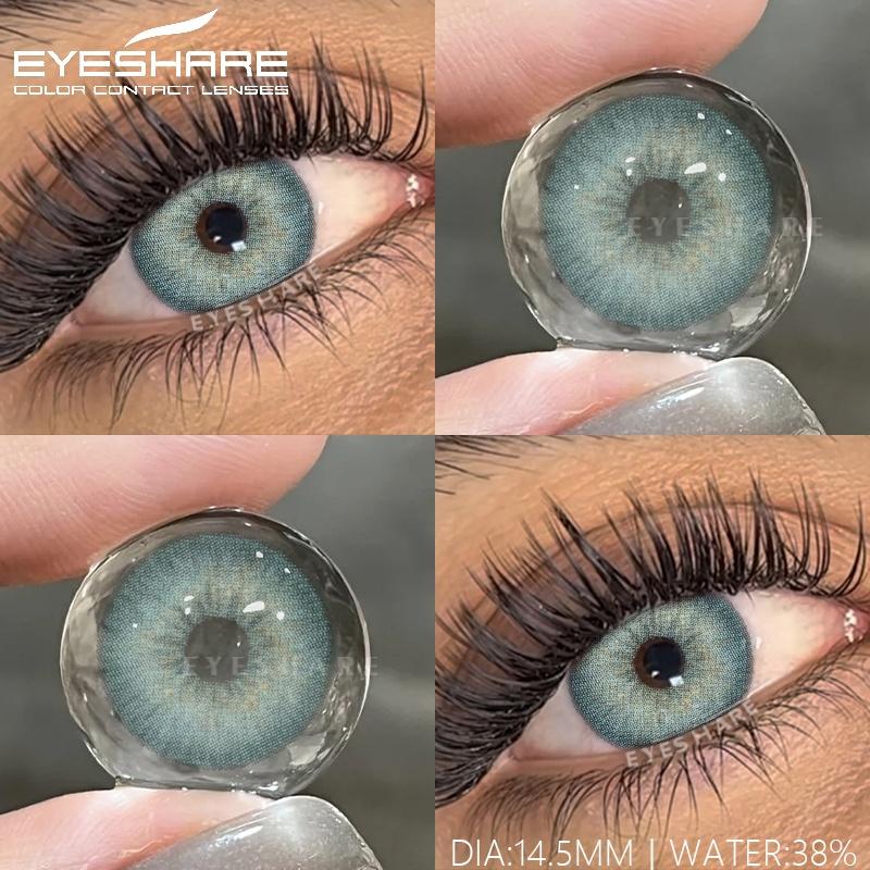 

EYESHARE 2 шт. Цветные контактные линзы для глаз Синие линзы Серые зрачки Коричневые линзы Зеленые контактные линзы для глаз Косметика для красоты Ежегодно