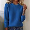 Women's Fashion Casual Loose Pullover Solid Color Round Neck Long Sleeve Knit Sweater