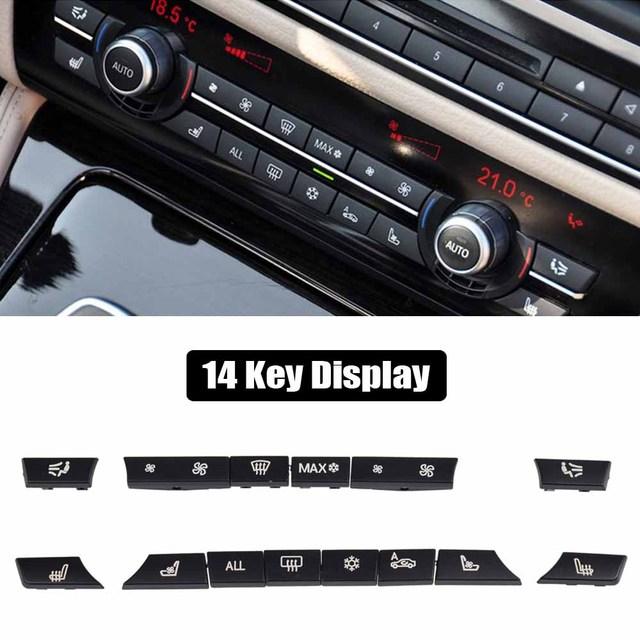 A/C Heater Button 12/14pcs Key Caps Repair Kit Switch Cover For BMW 5/6/7 Series F01 F02 F06 F07 F10 F11 F12 F13 GT