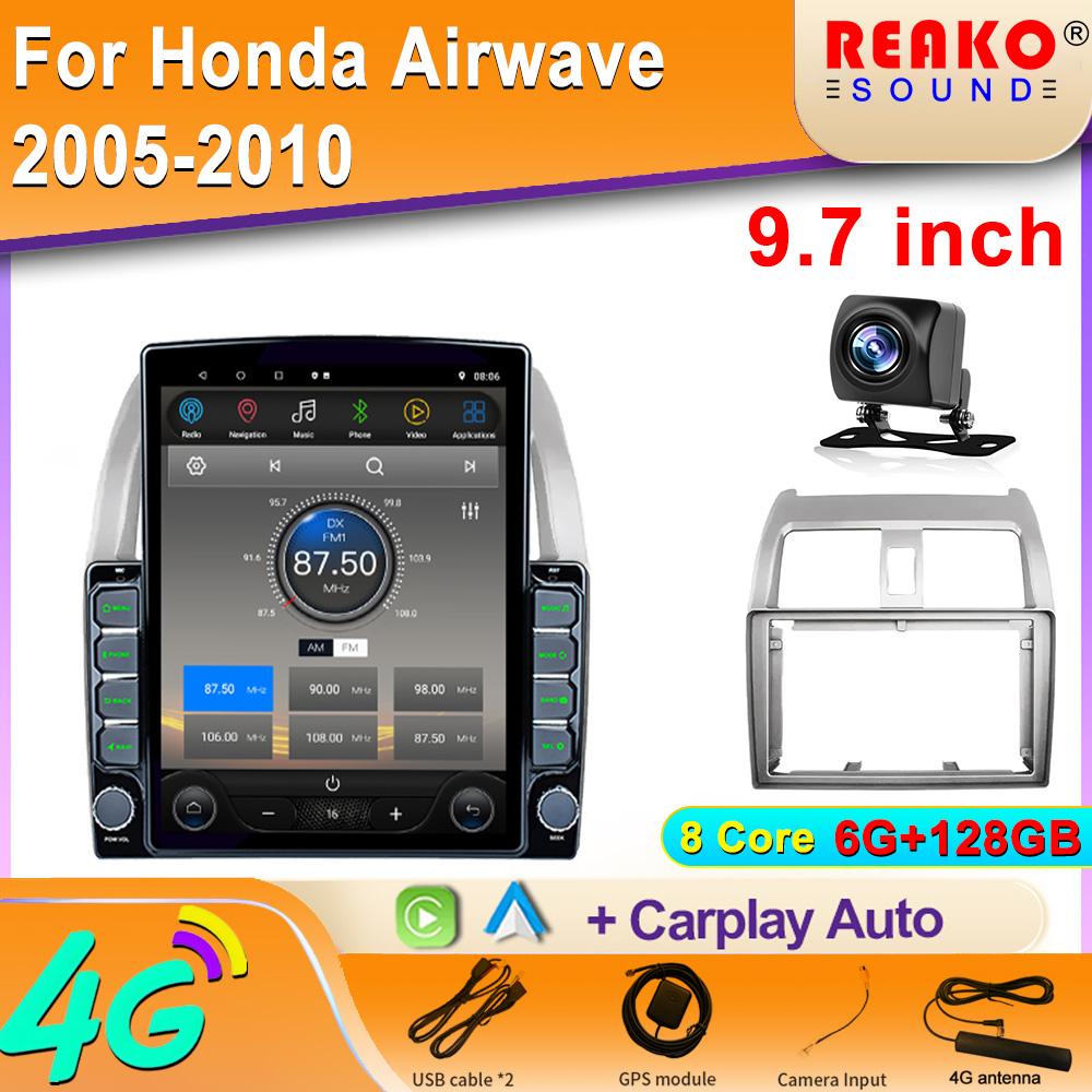 

9,7-дюймовый вертикальный экран Tesla Android для Honda Airwave 2005-2010 Автомобильный радиоприемник GPS-навигатор Мультимедийный плеер Carplay 8 core 6GB+128GB