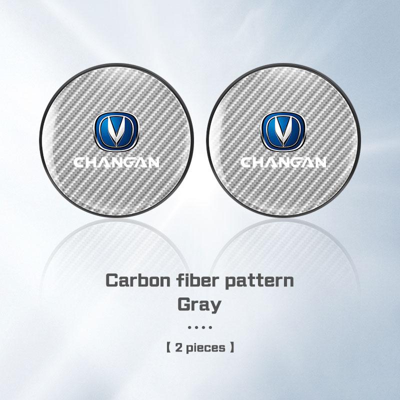 2Pcs Carbon Fiber Leather Car Coaster Water Cup Mat For Changan UNI-K CS35 CX70 CS85 CS55 CS75 Non-slip Pad Interior Accessories