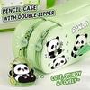 Washable Panda Pencil Case 2-Tier Pen Bags New Pencil Box  Student Stationery