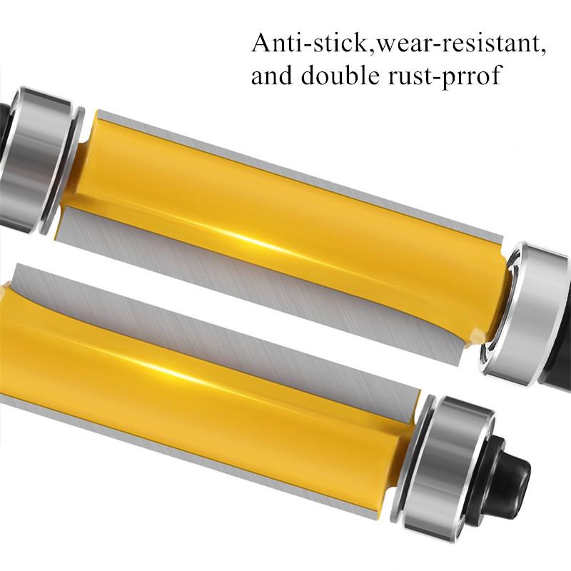 1‑1/2inch H * 1/4inch Shank Woodworking Tool Flush Trim Router Bit with Top and Bottom Bearing