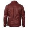 Biker Casual Party Wear Maroon Stylish Men Real Lambskin Warm Soft Leather Shirt Handmade
