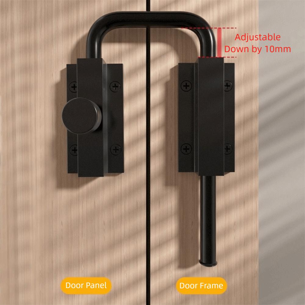 Durable Stainless Steel Door Latch Lock Non Perforated Thickened Gate Latch 90/180 Degree Safety Anti-theft Buckle Fences