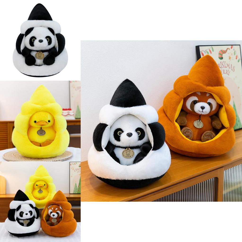 Pet Plush Toy Cartoon Raccoon Panda Duck With Pp Cotton Filling For Kids And Giftgiving