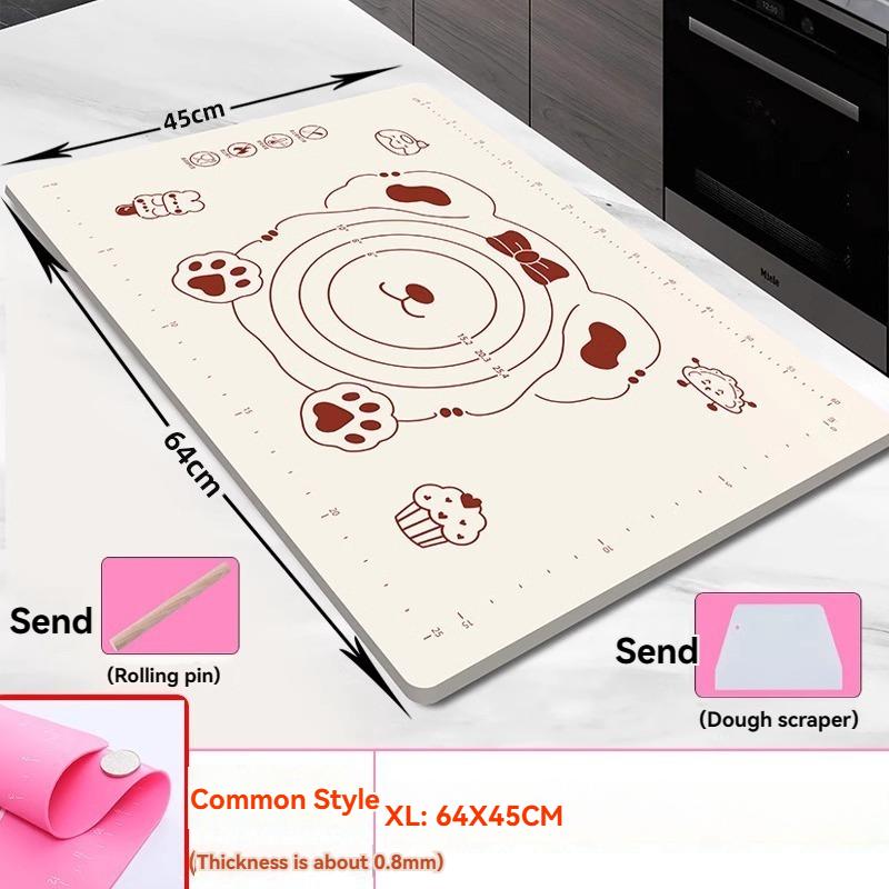 1PC Silicone Kneading Board Silicone Pastry Mat Non Stick Baking Mat Counter Mat Dough Rolling Mat Roll Up Kneading Pad