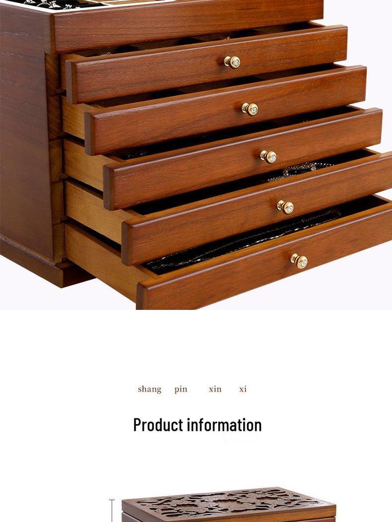 Minimalistische europäische Schmuckschatulle aus Holz für Halsketten und Ringe - Perfekt für Hochzeiten oder Geburtstage