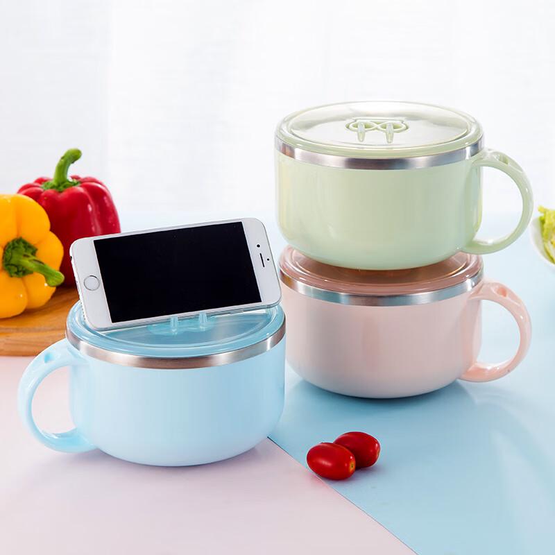 ZISIZ Stainless Steel Double-Layer Noodle Bowl Set