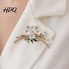 Colorful Electroplated Brooch White Plum Blossom Brooch Artistic Flower Branches Lapel Pin Solid Metal Electroplating Anti-Oxidation Badge for Coats