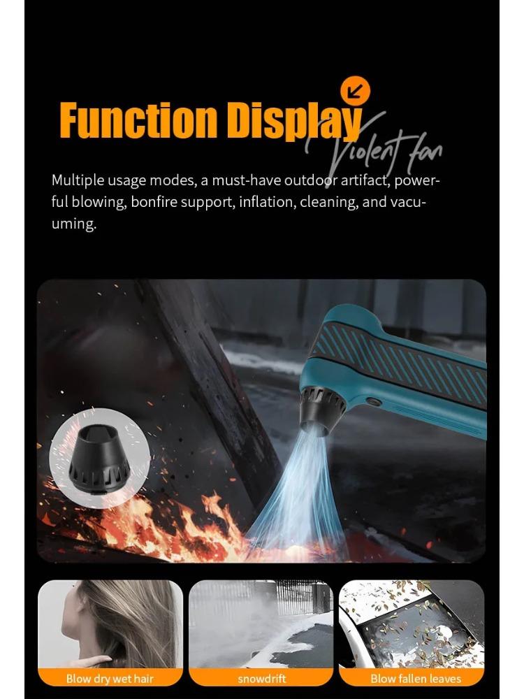 Mini Camping Outdoor Handheld Fan Blow And Suction Integrated Turbo Fan Violent Turbo Fan Portable for Camping And Hiking
