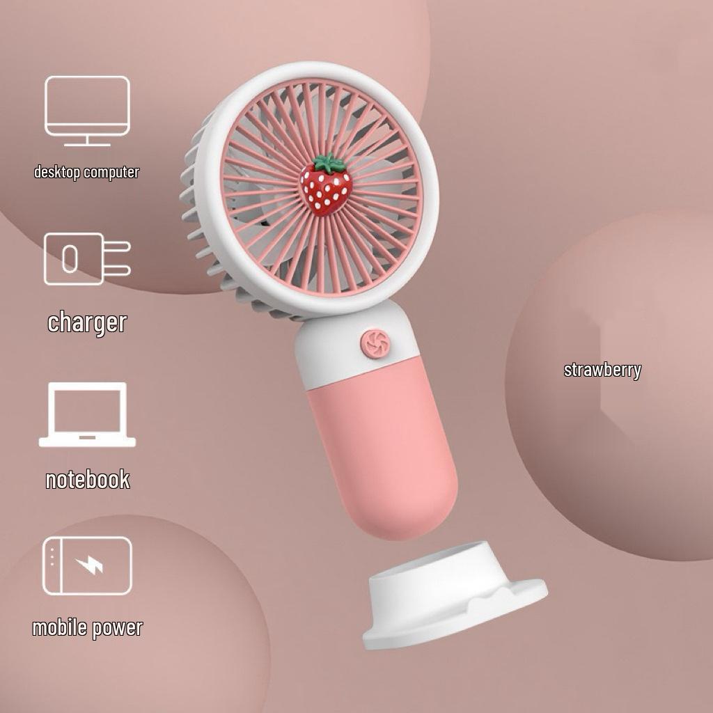 Portable Cartoon Flower Mini Fan & Phone Holder - Cute Gift Souvenir
