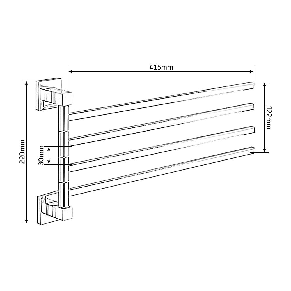Towel Holder Stainless Steel 2/4 Swing Arms Towel Rail Wall Mounted Towel Rack Space Saving Bathroom Hardware Durable Rust-Proof