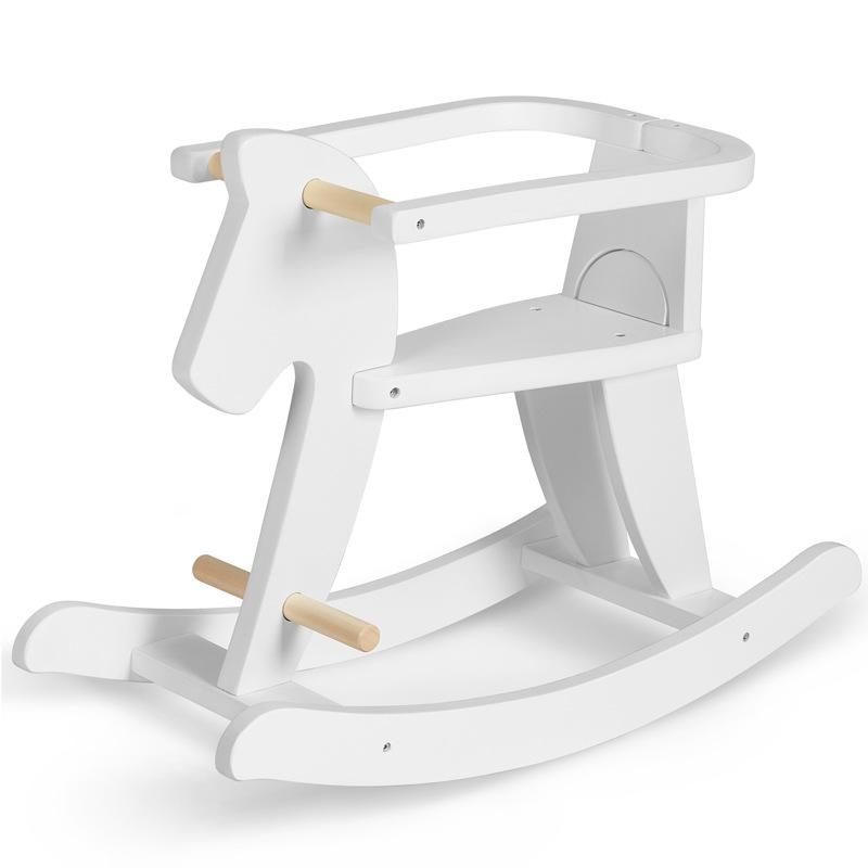 

Rocking Horse Wooden Ride On Toy For Kids Classic Rocking Horse With Backrest Workmanship Housewarming Birthday Gift For Toddler