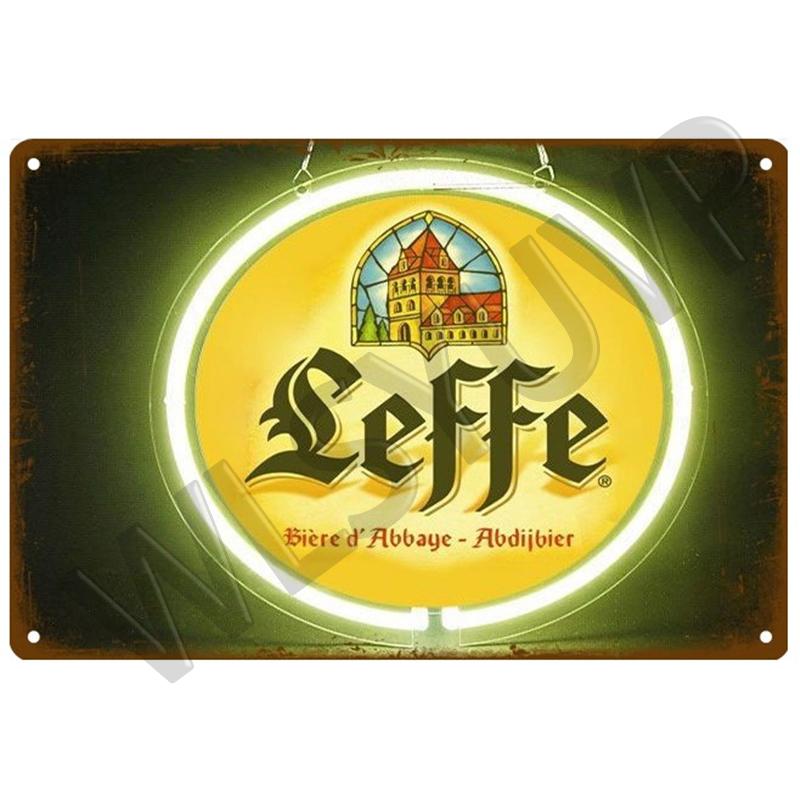 Leffe Retro Metal Sign Tin Sign Whisky Belgium Beer Plaque Metal Wall Decor Vintage Decor Poster Plates Man Cave Shabby Chic