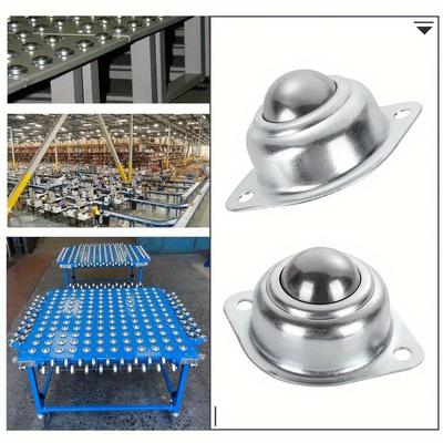 4pcs Ball Bearing, Full Carbon Steel Ball Heavy Load Capacity To Transmit Bearing Roller, Furniture, Machinery, Luggage Sliding Universal Foot Rollers