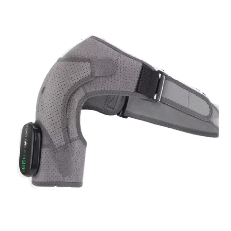 Shoulder Pain Reliever Elderly Scapula Joint Strain Relief Pad Temperature Control Heating Vibration Shoulder Massage elastic fabric серый