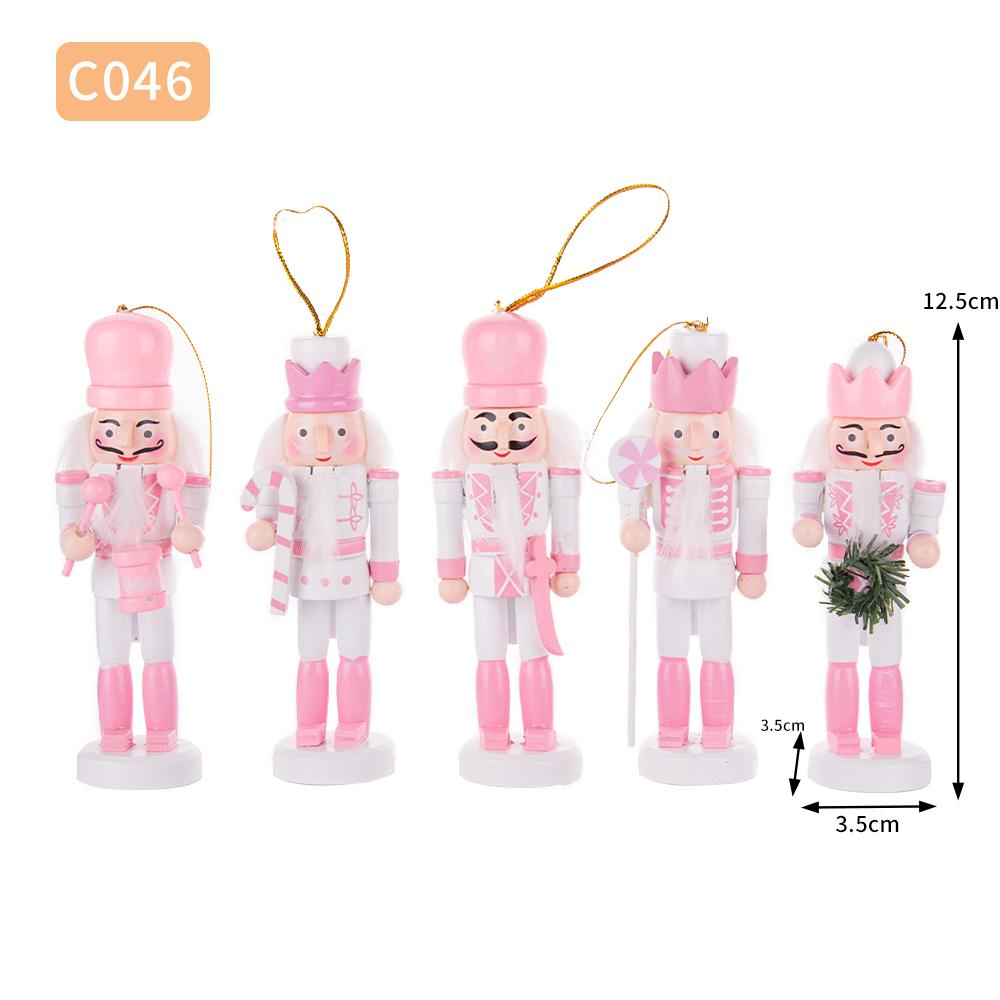 Pink & White Candy Nutcracker Ornament Set