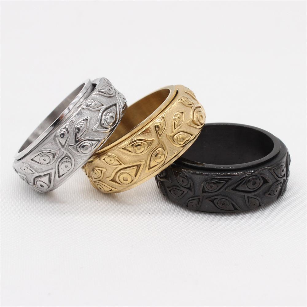 Devil's Eye Rotating Men's Rotatable Retro Style Decompression Jewelry Ring